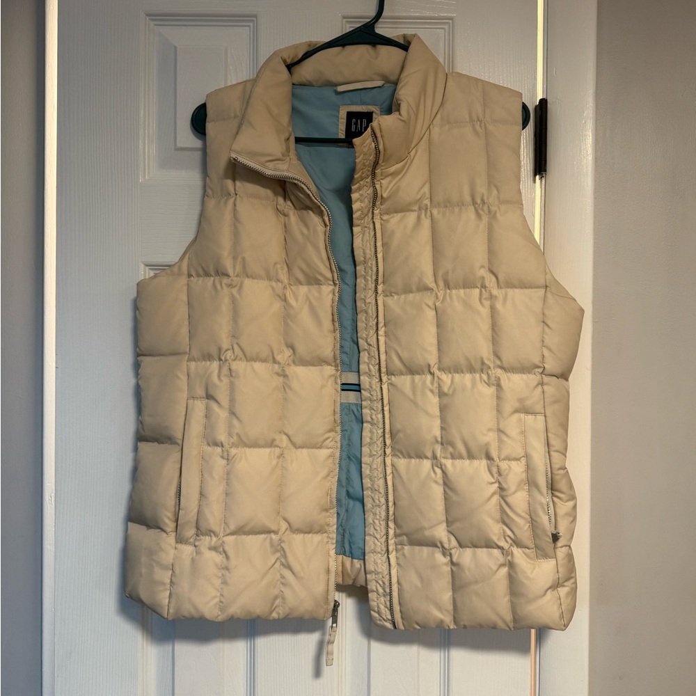 GAP Light Blue Puffer Vest with down feather filling